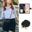 For iPhone 15 Plus Case Wallet Leather Phone Cover with Crossbody Shoulder Strap - Black - 5