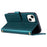 For iPhone 14 Plus Leather Stand Case Rhombus Grid Wallet Phone Cover - Green - 3