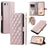 For iPhone 6 / 6s / 7 / 8 / SE (2020) / SE (2022) Case PU Leather Wallet Cover with 2 Straps - Rose Gold - 1