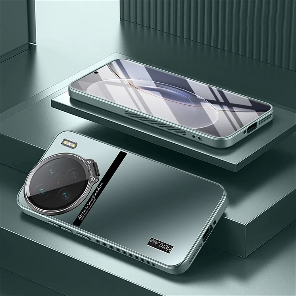 For vivo X90 5G / X90s 5G Case TPU+PC Lens Kickstand Cover with Anti-slip Strips - Cyan - 2