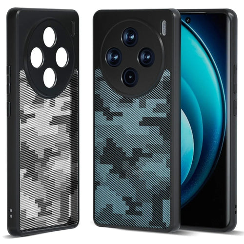 IBMRS For vivo X100 Pro 5G Cell Phone Case TPU+PC Anti-scratch Cover - Grid Camouflage - 1