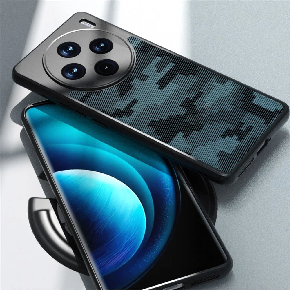 IBMRS For vivo X100 Pro 5G Cell Phone Case TPU+PC Anti-scratch Cover - Grid Camouflage - 6