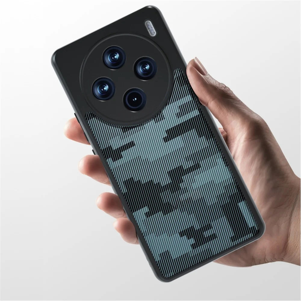 IBMRS For vivo X100 Pro 5G Cell Phone Case TPU+PC Anti-scratch Cover - Grid Camouflage - 7
