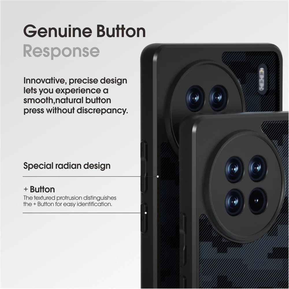 IBMRS For vivo X90 Pro 5G Case Drop-proof TPU+PC Protective Shell - Grid Camouflage - 4