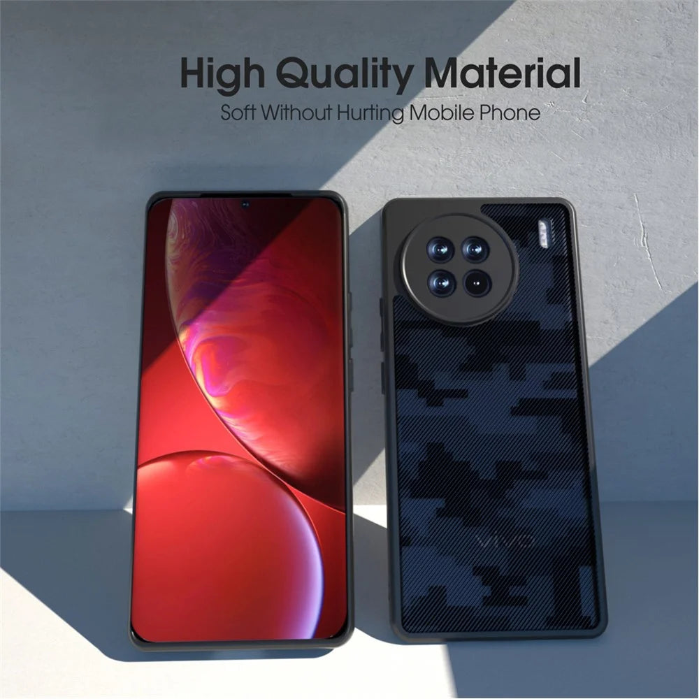 IBMRS For vivo X90 Pro+ 5G Case Drop-proof TPU+PC Phone Protective Shell - Grid Camouflage - 6