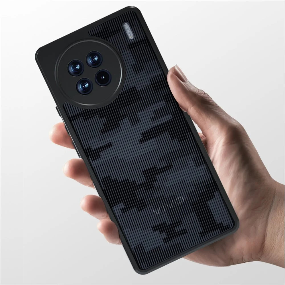 IBMRS For vivo X90 Pro+ 5G Case Drop-proof TPU+PC Phone Protective Shell - Grid Camouflage - 7