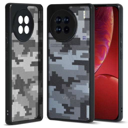 IBMRS For vivo X90 5G Case Airbag Protection TPU+PC Phone Protector  - Grid Camouflage - 1