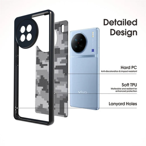 IBMRS For vivo X90 5G Case Airbag Protection TPU+PC Phone Protector  - Grid Camouflage - 2