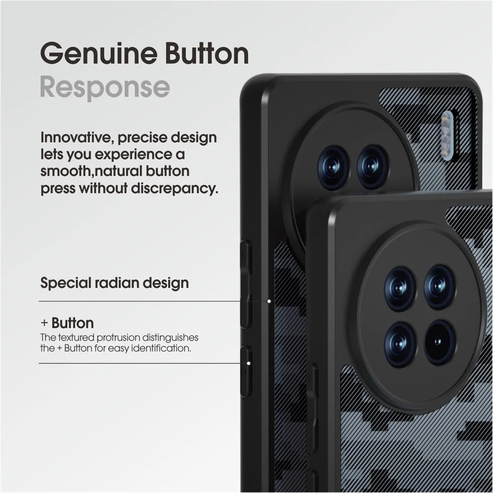 IBMRS For vivo X90 5G Case Airbag Protection TPU+PC Phone Protector  - Grid Camouflage - 4