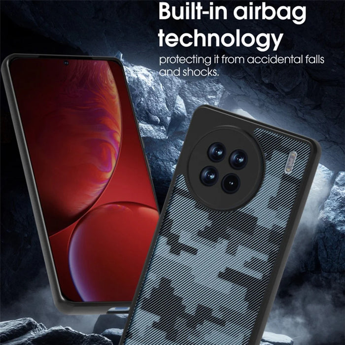 IBMRS For vivo X90 5G Case Airbag Protection TPU+PC Phone Protector  - Grid Camouflage - 5