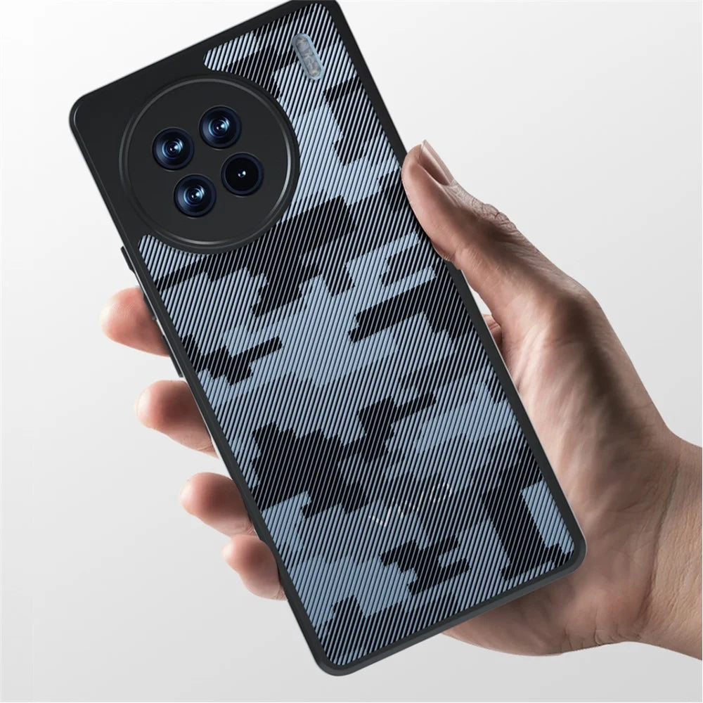 IBMRS For vivo X90 5G Case Airbag Protection TPU+PC Phone Protector  - Grid Camouflage - 7