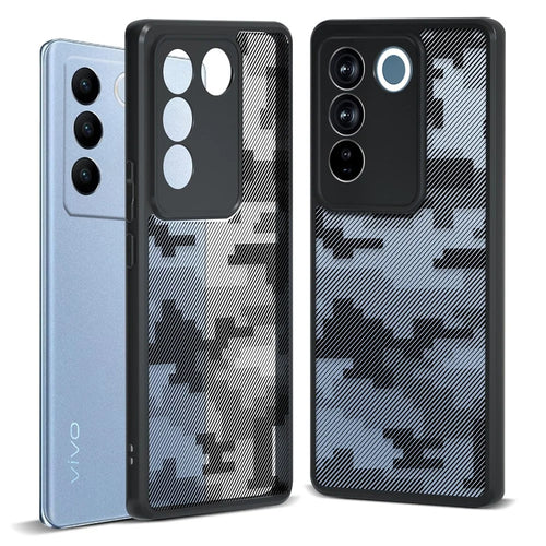 IBMRS For vivo S16 / S16 Pro / V27 5G / V27 Pro 5G Phone Case TPU+PC Hybrid Non-Slip Cover - Grid Camouflage - 1
