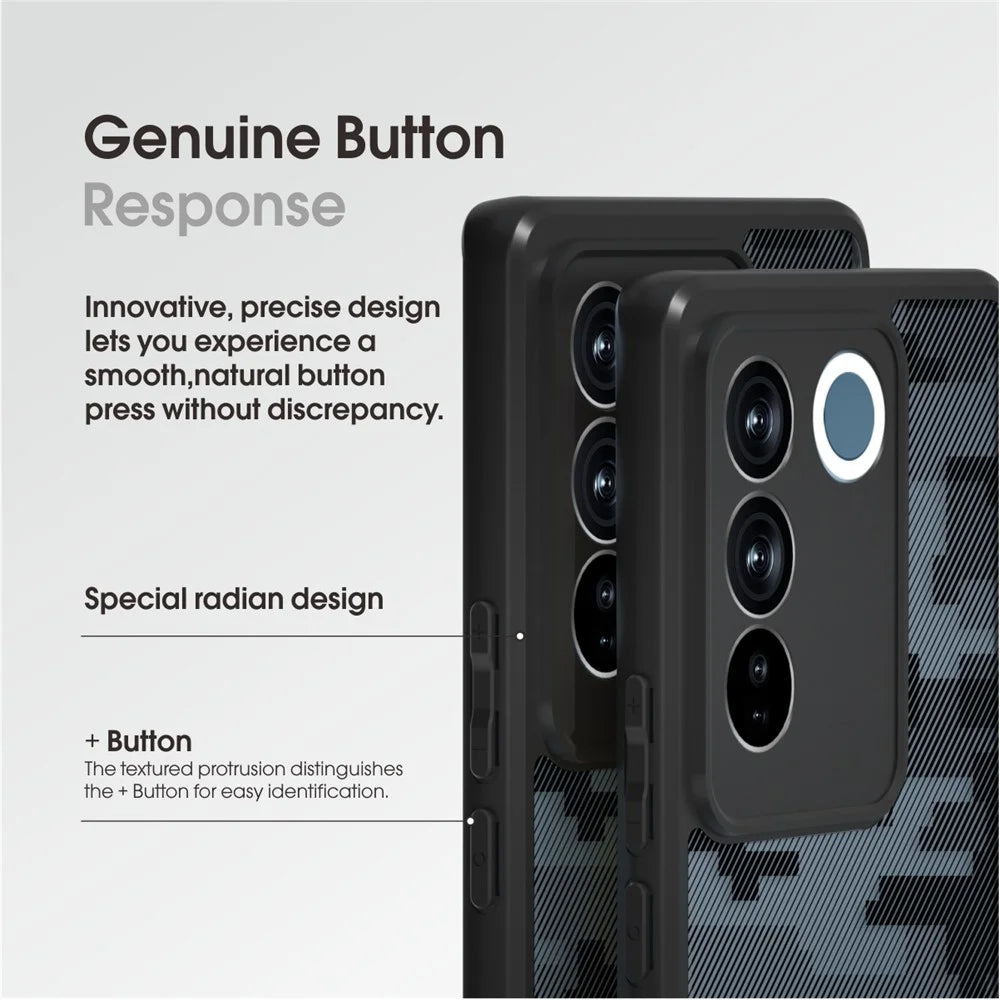 IBMRS For vivo S16 / S16 Pro / V27 5G / V27 Pro 5G Phone Case TPU+PC Hybrid Non-Slip Cover - Grid Camouflage - 4