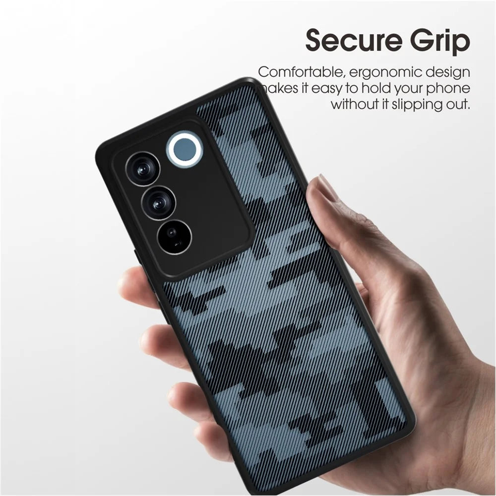 IBMRS For vivo S16 / S16 Pro / V27 5G / V27 Pro 5G Phone Case TPU+PC Hybrid Non-Slip Cover - Grid Camouflage - 6