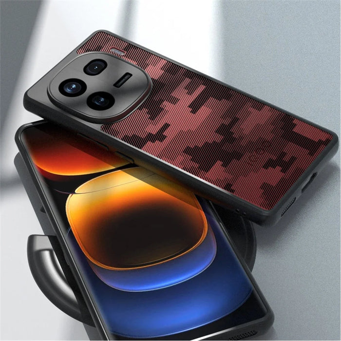 IBMRS For vivo iQOO 12 Pro 5G Case Airbag Protection Precise Lens Cutout Back Shell - Grid Camouflage - 5
