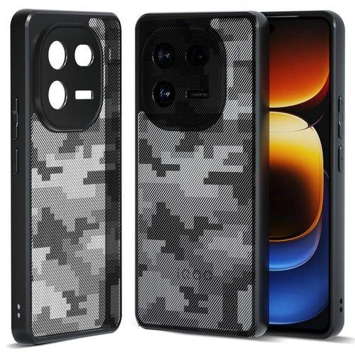 IBMRS For vivo iQOO 12 5G Cell Phone Cases TPU+PC Scratch-proof Shell - Grid Camouflage - 1