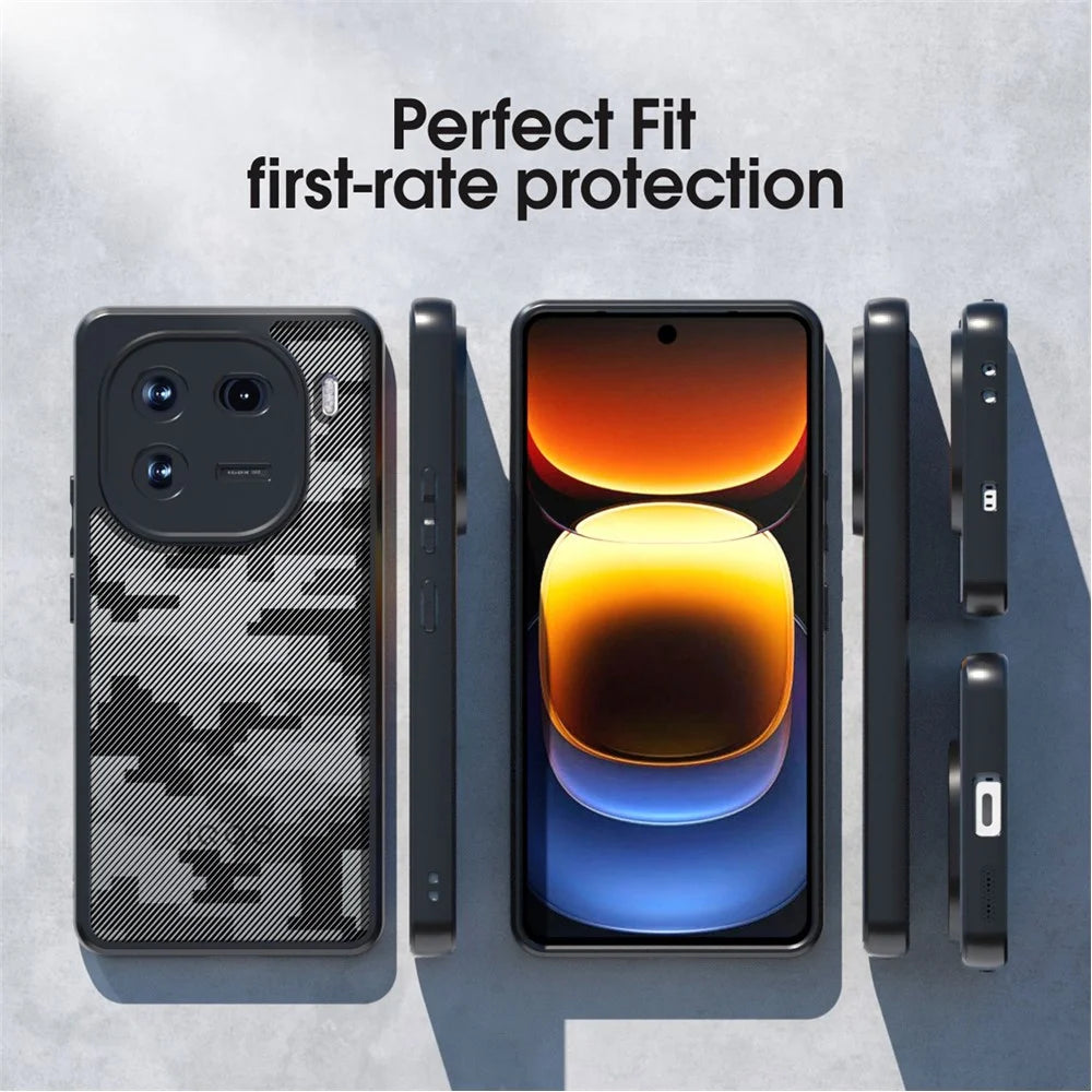 IBMRS For vivo iQOO 12 5G Cell Phone Cases TPU+PC Scratch-proof Shell - Grid Camouflage - 5