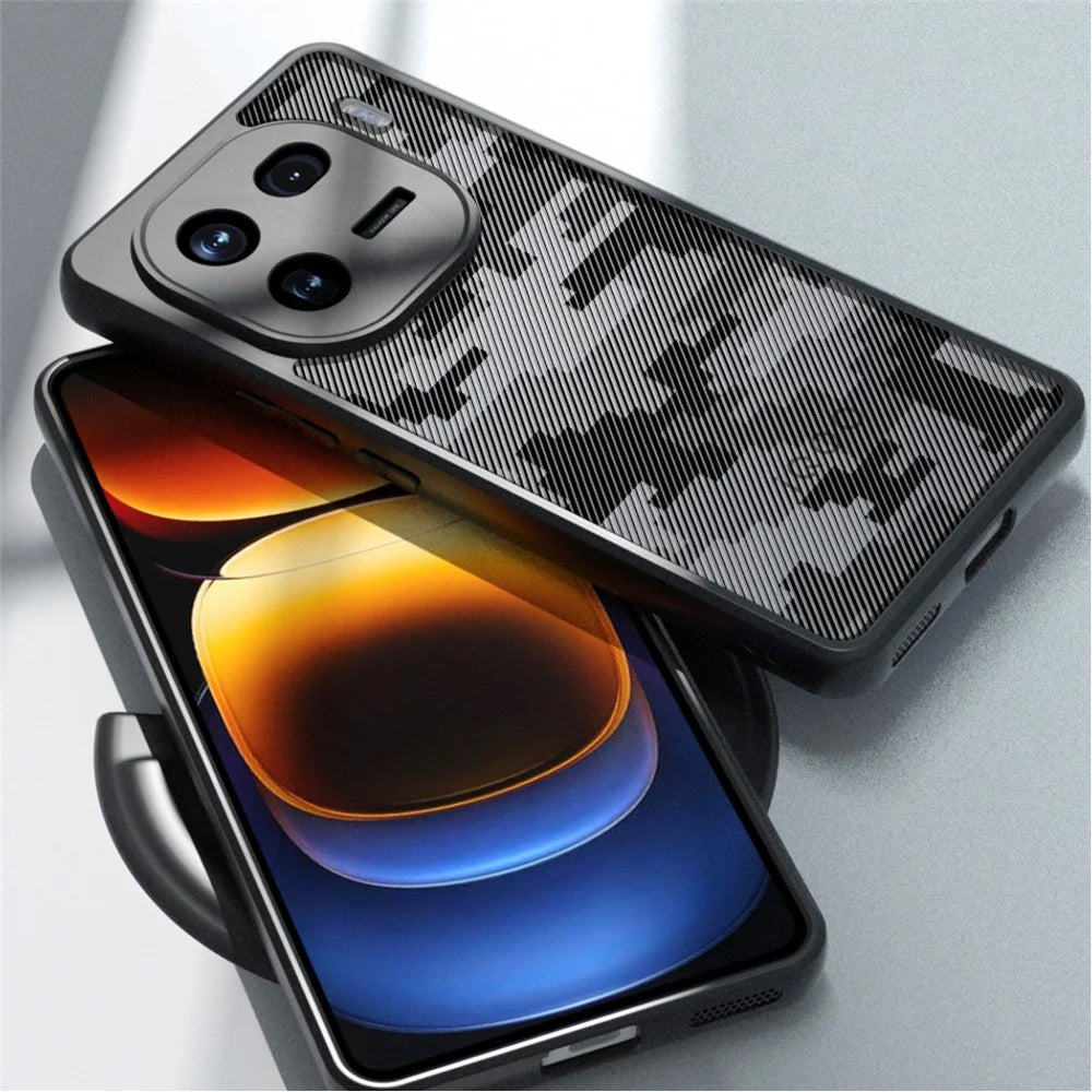 IBMRS For vivo iQOO 12 5G Cell Phone Cases TPU+PC Scratch-proof Shell - Grid Camouflage - 6