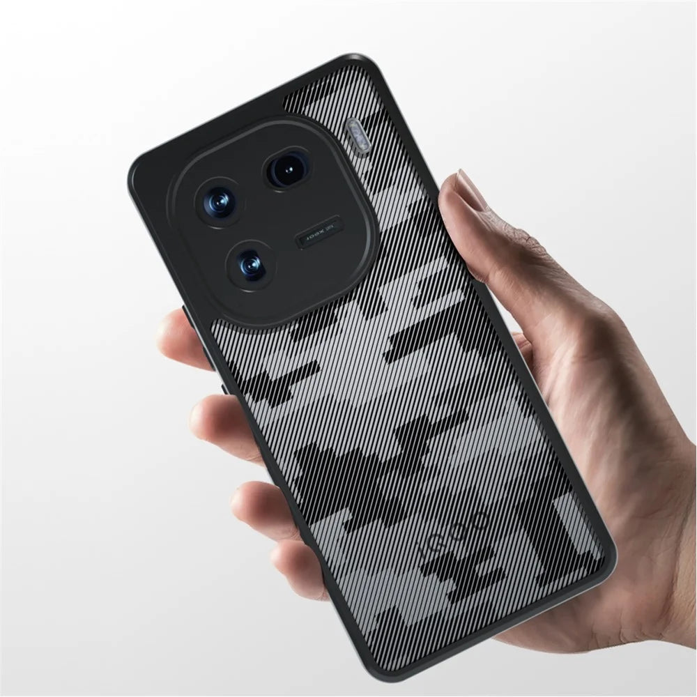 IBMRS For vivo iQOO 12 5G Cell Phone Cases TPU+PC Scratch-proof Shell - Grid Camouflage - 7