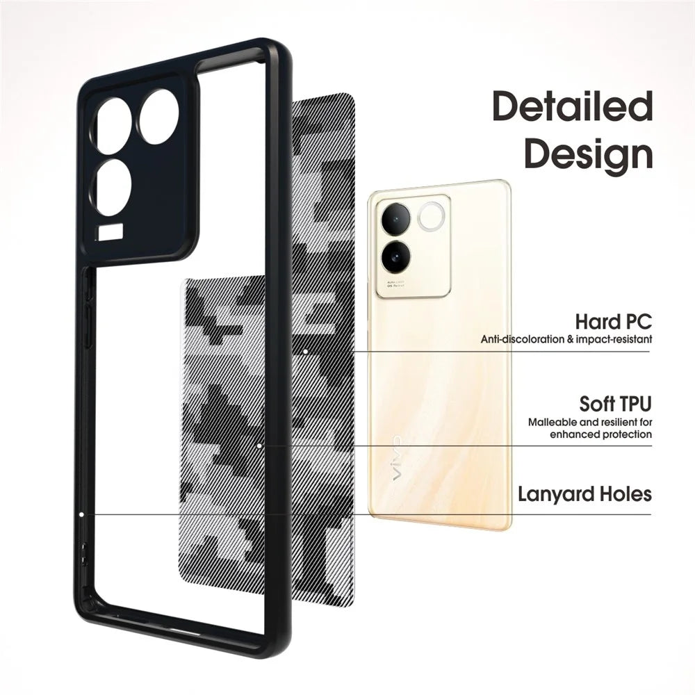 IBMRS For vivo S17e 5G Cell Phone Cases Precise Cutout Camera Protection Cover - Grid Camouflage - 2