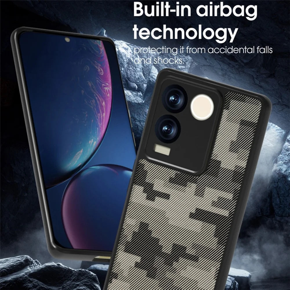 IBMRS For vivo S17e 5G Cell Phone Cases Precise Cutout Camera Protection Cover - Grid Camouflage - 5