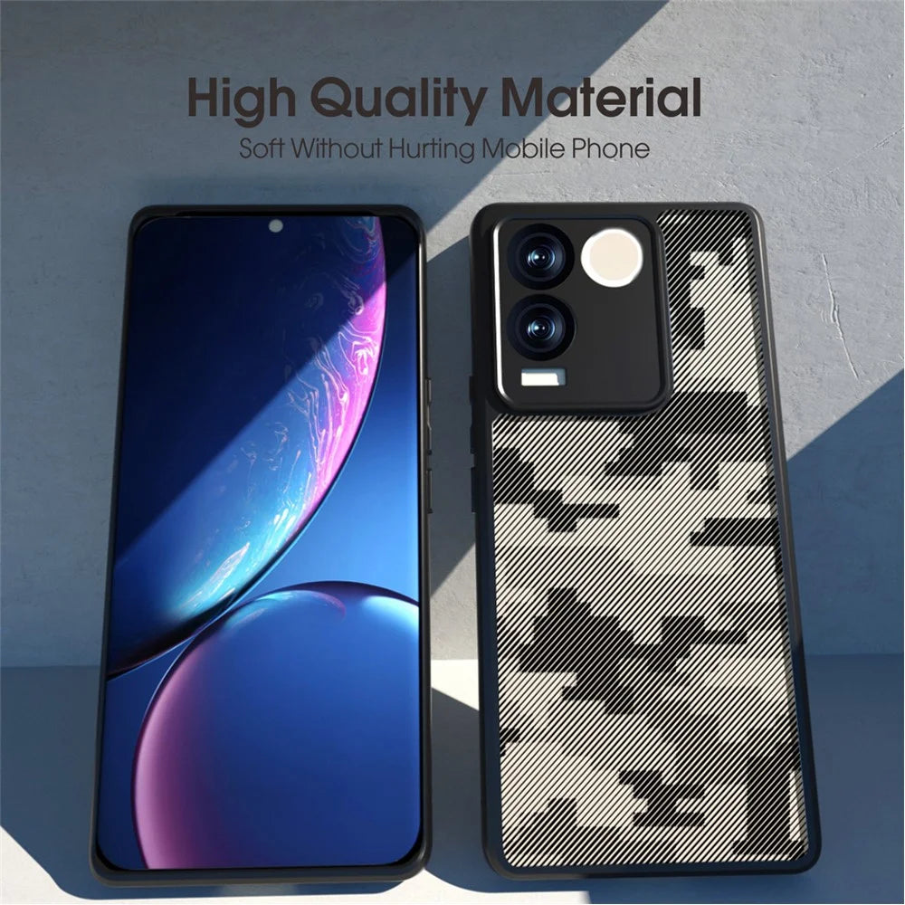 IBMRS For vivo S17e 5G Cell Phone Cases Precise Cutout Camera Protection Cover - Grid Camouflage - 6