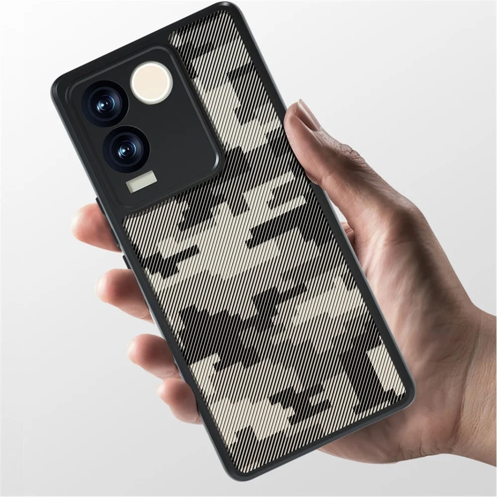 IBMRS For vivo S17e 5G Cell Phone Cases Precise Cutout Camera Protection Cover - Grid Camouflage - 7