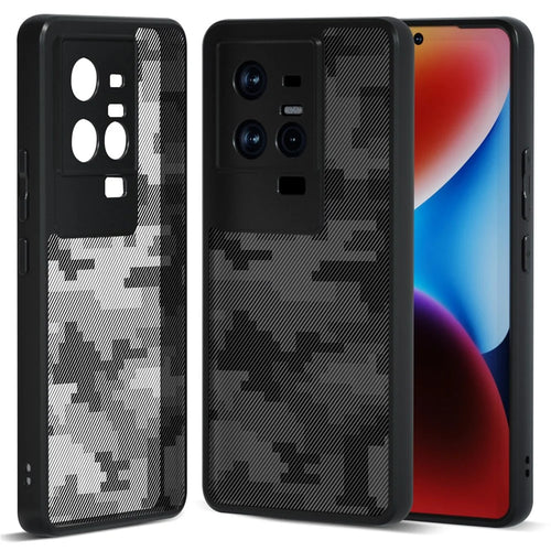 IBMRS For vivo iQOO 11 5G / 11S 5G Case Scratch Resistant Airbag Technology Phone Cover - Grid Camouflage - 1