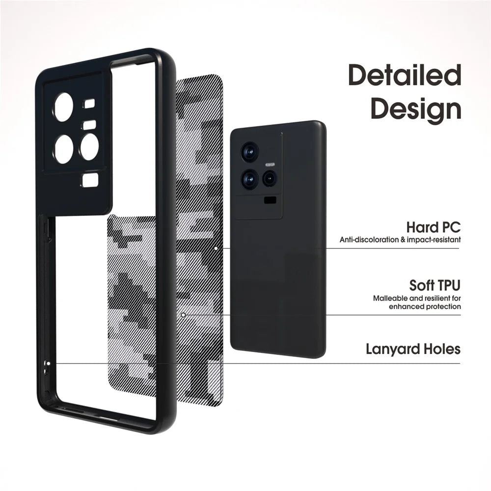 IBMRS For vivo iQOO 11 5G / 11S 5G Case Scratch Resistant Airbag Technology Phone Cover - Grid Camouflage - 2