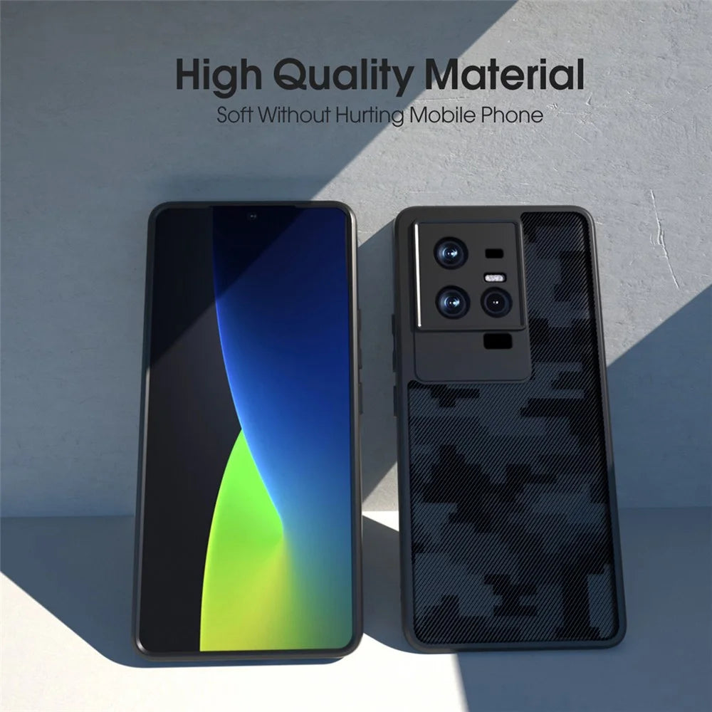 IBMRS For vivo iQOO 11 5G / 11S 5G Case Scratch Resistant Airbag Technology Phone Cover - Grid Camouflage - 6