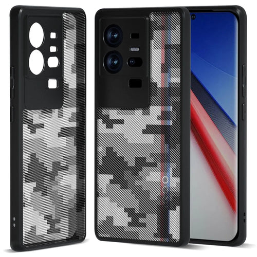 IBMRS For vivo iQOO 11 Pro 5G Case Impact Protection TPU+PC Phone Cover - Grid Camouflage - 1