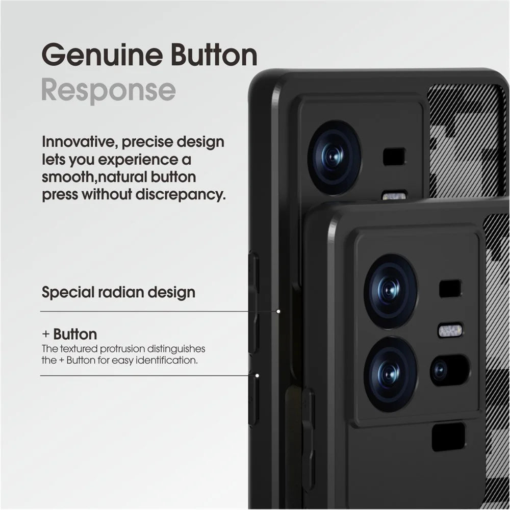 IBMRS For vivo iQOO 11 Pro 5G Case Impact Protection TPU+PC Phone Cover - Grid Camouflage - 3