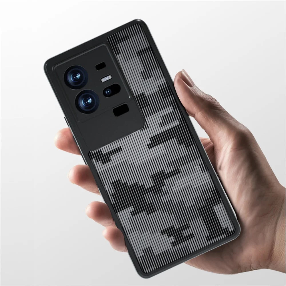 IBMRS For vivo iQOO 11 Pro 5G Case Impact Protection TPU+PC Phone Cover - Grid Camouflage - 7