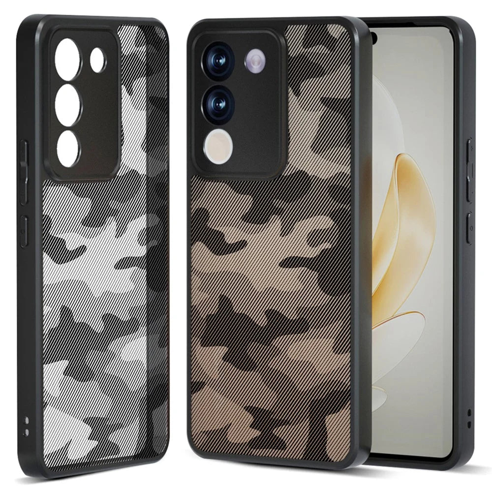 IBMRS Phone Case for vivo V29e (Global) 5G / Y200 4G Shell TPU+PC Scratch-proof Cover - Artistic Camouflage - 1