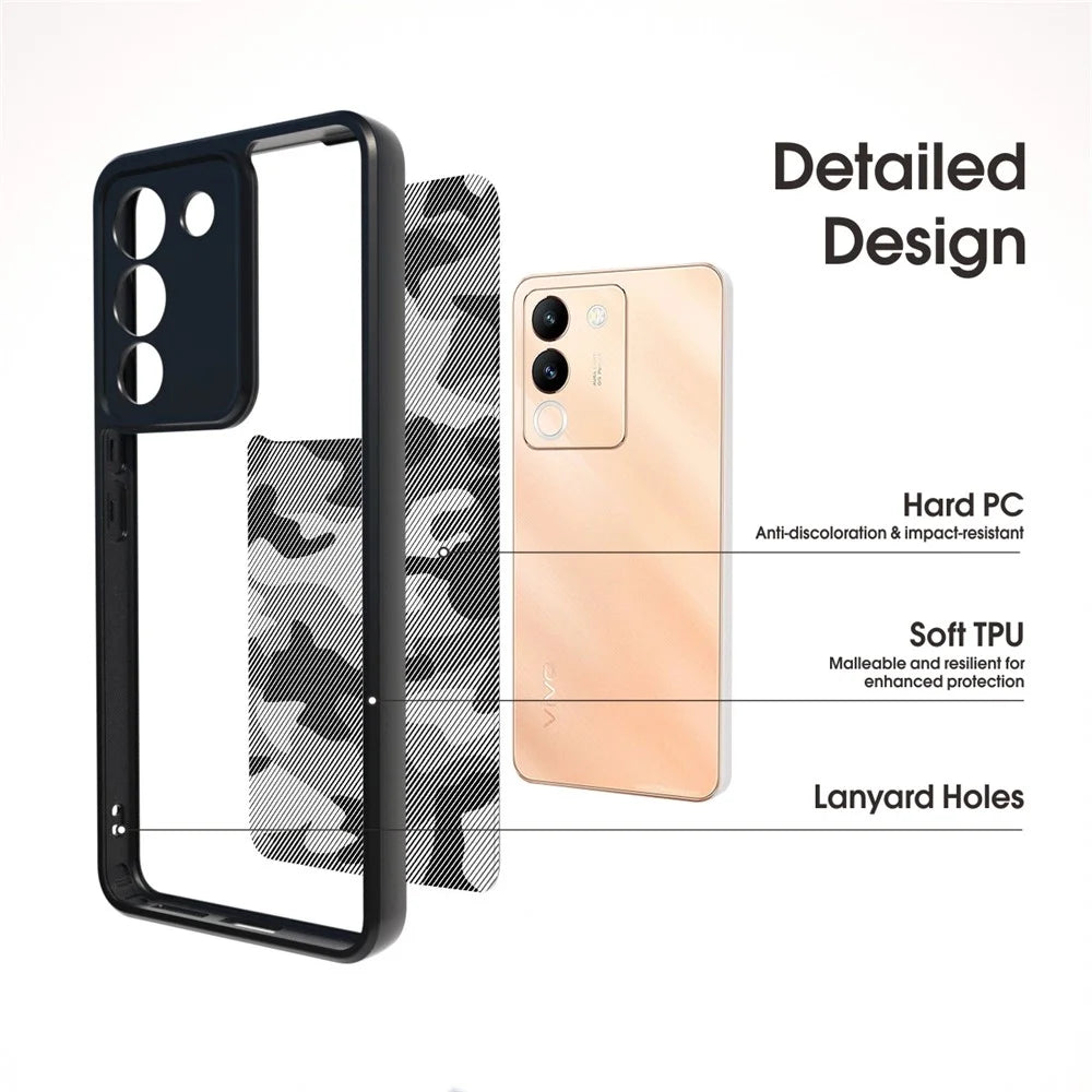 IBMRS Phone Case for vivo V29e (Global) 5G / Y200 4G Shell TPU+PC Scratch-proof Cover - Artistic Camouflage - 2