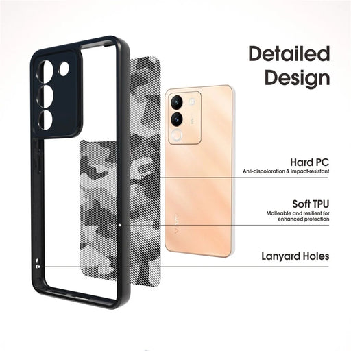 IBMRS Phone Case for vivo V29e (Global) 5G / Y200 4G Shell TPU+PC Scratch-proof Cover - Artistic Camouflage - 2