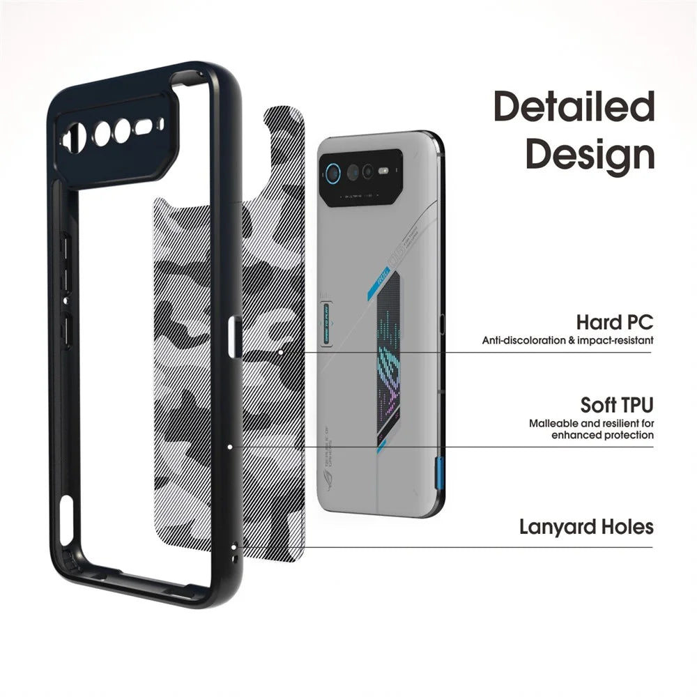 IBMRS For Asus ROG Phone 6 5G / Phone 6 Pro 5G / Phone 6D 5G Case Hard PC Back+Soft TPU Frame Protective Cover - Artistic Camouflage - 2