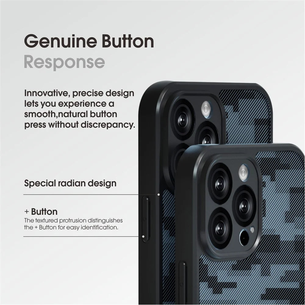 IBMRS For iPhone 12 Pro Phone Case TPU+PC Back Shockproof Cover - Grid Camouflage - 4