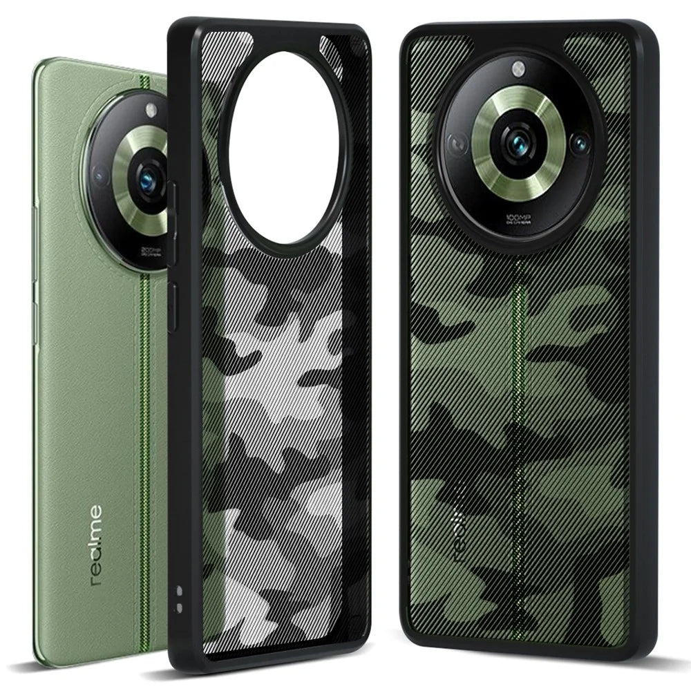 IBMRS For Realme 11 Pro 5G / 11 Pro+ 5G Phone Cover Hard PC Soft TPU Big Rear Lens Hole Case - Artistic Camouflage - 1