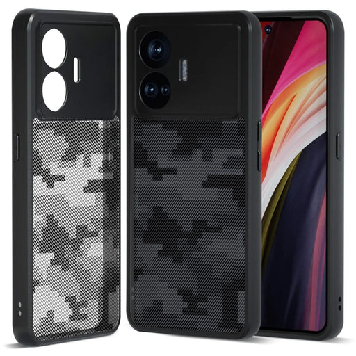 IBMRS For Realme GT Neo 5 5G / GT Neo5 SE 5G Case Hard PC Soft TPU Phone Guard Cover - Grid Camouflage - 1