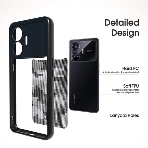 IBMRS For Realme GT Neo 5 5G / GT Neo5 SE 5G Case Hard PC Soft TPU Phone Guard Cover - Grid Camouflage - 2