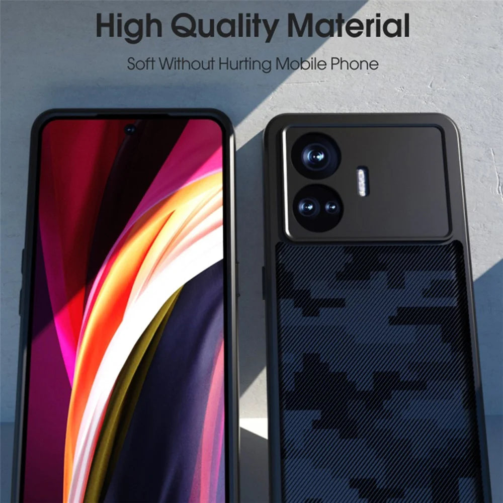 IBMRS For Realme GT Neo 5 5G / GT Neo5 SE 5G Case Hard PC Soft TPU Phone Guard Cover - Grid Camouflage - 5
