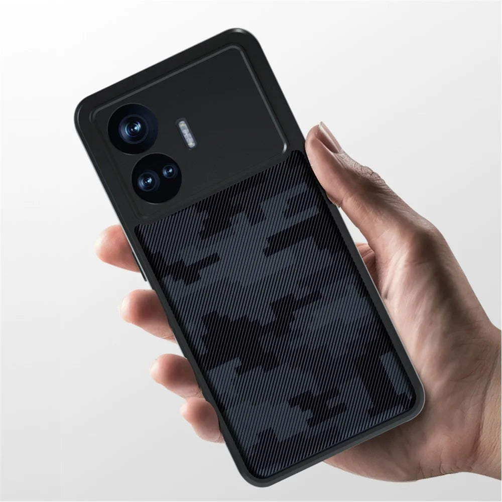 IBMRS For Realme GT Neo 5 5G / GT Neo5 SE 5G Case Hard PC Soft TPU Phone Guard Cover - Grid Camouflage - 7