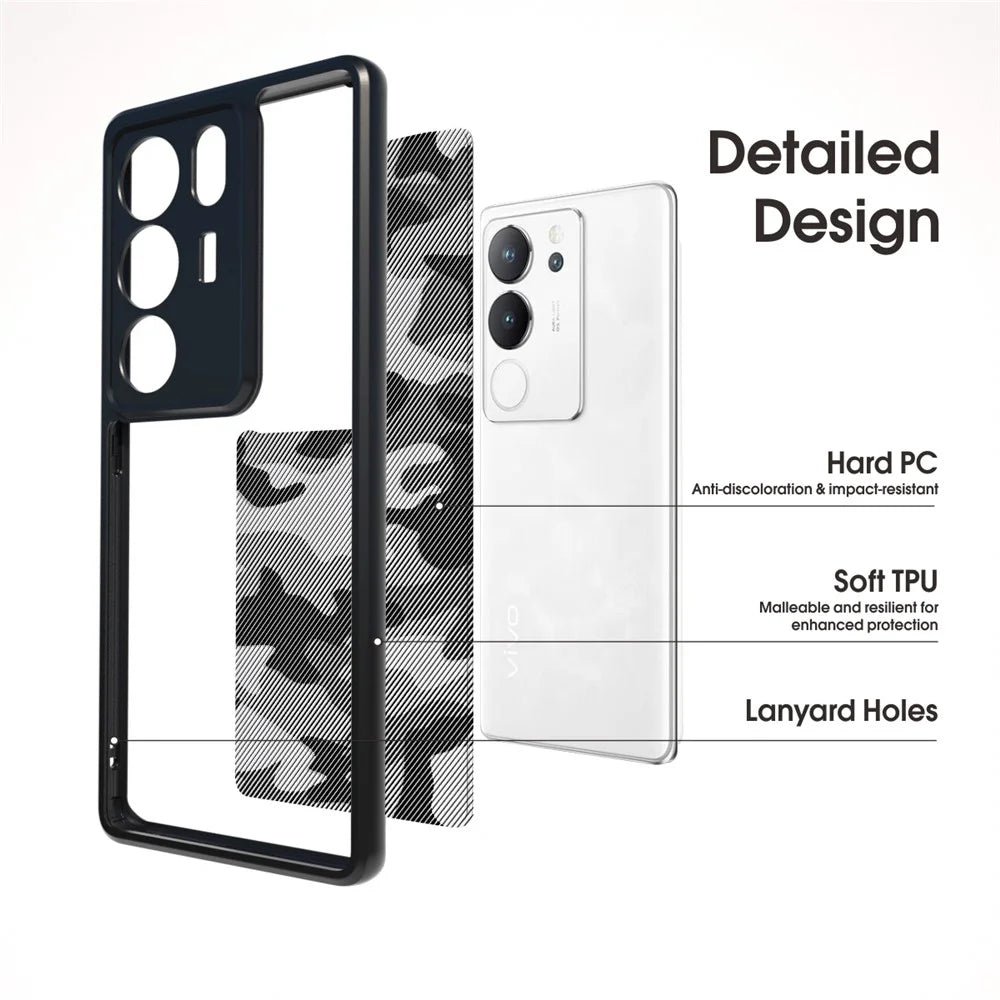 IBMRS For vivo S17 Pro 5G / S17 5G / V29 5G / V29 Pro 5G Case PC+TPU Precise Camera Cutouts Cover  - Artistic Camouflage - 2