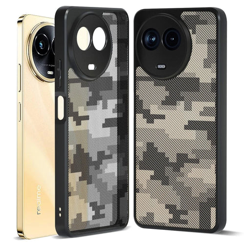 IBMRS For Realme 11 5G (Global) / 11x 5G Case PC+TPU Lens Protection Back Cover - Grid Camouflage - 1