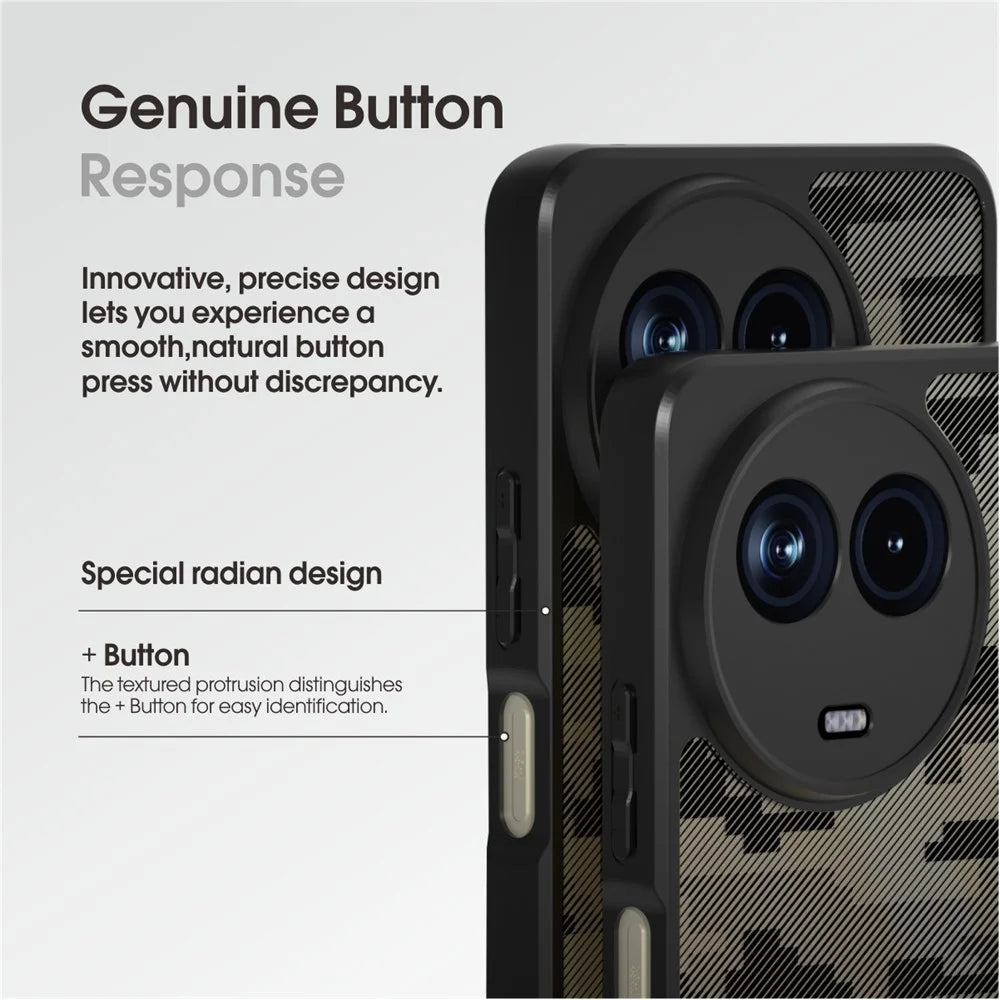 IBMRS For Realme 11 5G (Global) / 11x 5G Case PC+TPU Lens Protection Back Cover - Grid Camouflage - 4