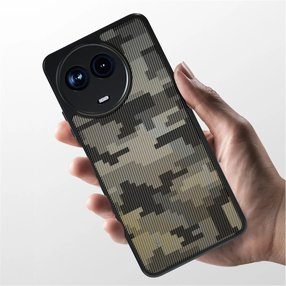 IBMRS For Realme 11 5G (Global) / 11x 5G Case PC+TPU Lens Protection Back Cover - Grid Camouflage - 6