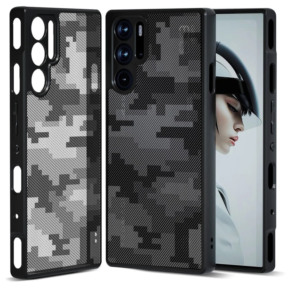 IBMRS Phone Cover for ZTE nubia Red Magic 9 Pro 5G / 9 Pro+ 5G Shockproof Case TPU+PC Phone Shell - Grid Camouflage - 1