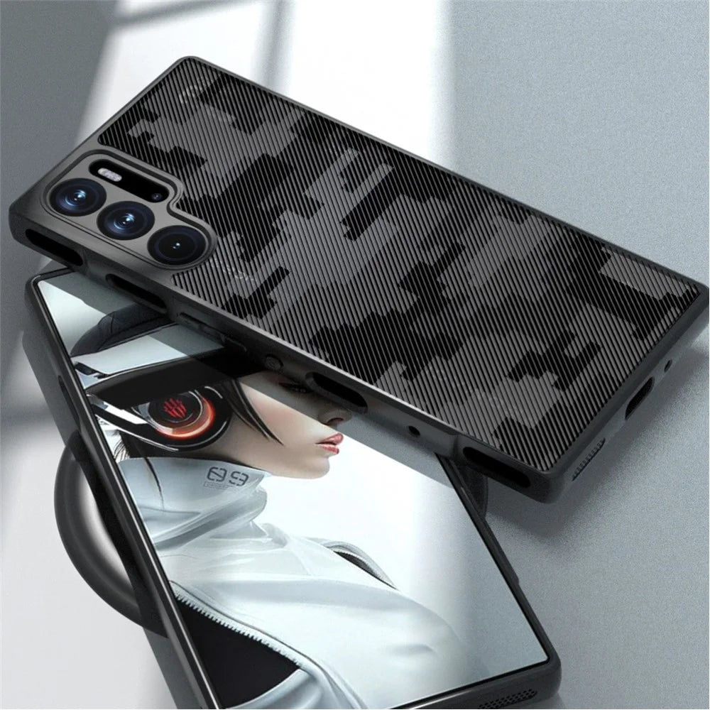 IBMRS Phone Cover for ZTE nubia Red Magic 9 Pro 5G / 9 Pro+ 5G Shockproof Case TPU+PC Phone Shell - Grid Camouflage - 5