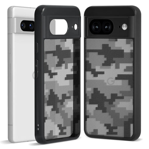 IBMRS For Google Pixel 8a Cell Phone Cover Case Shockproof TPU+PC Phone Shell - Grid Camouflage - 1